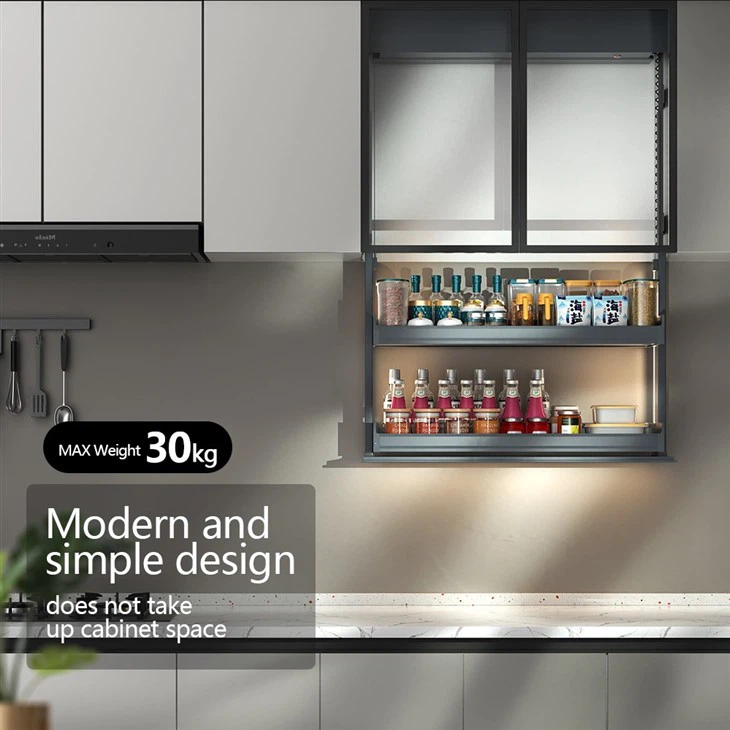 Kitchen Metal Double-layer Electric Lift Cabinet